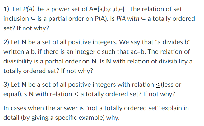 Solved 1) Let P(A) Be A Power Set Of A={a,b,c,d,e}. The | Chegg.com