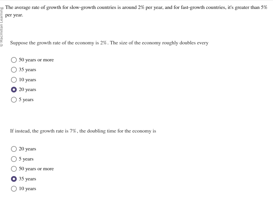 Solved The average rate of growth for slow-growth countrues | Chegg.com