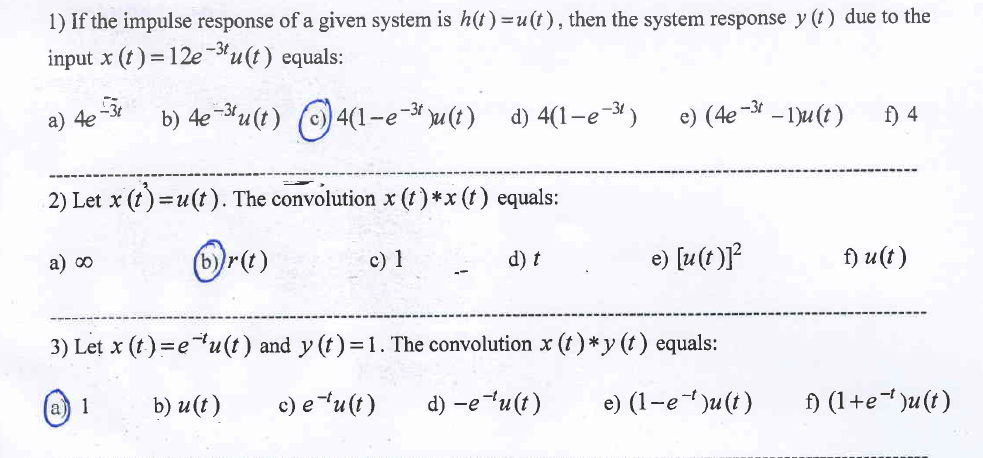 Solved 1) If the impulse response of a given system is | Chegg.com