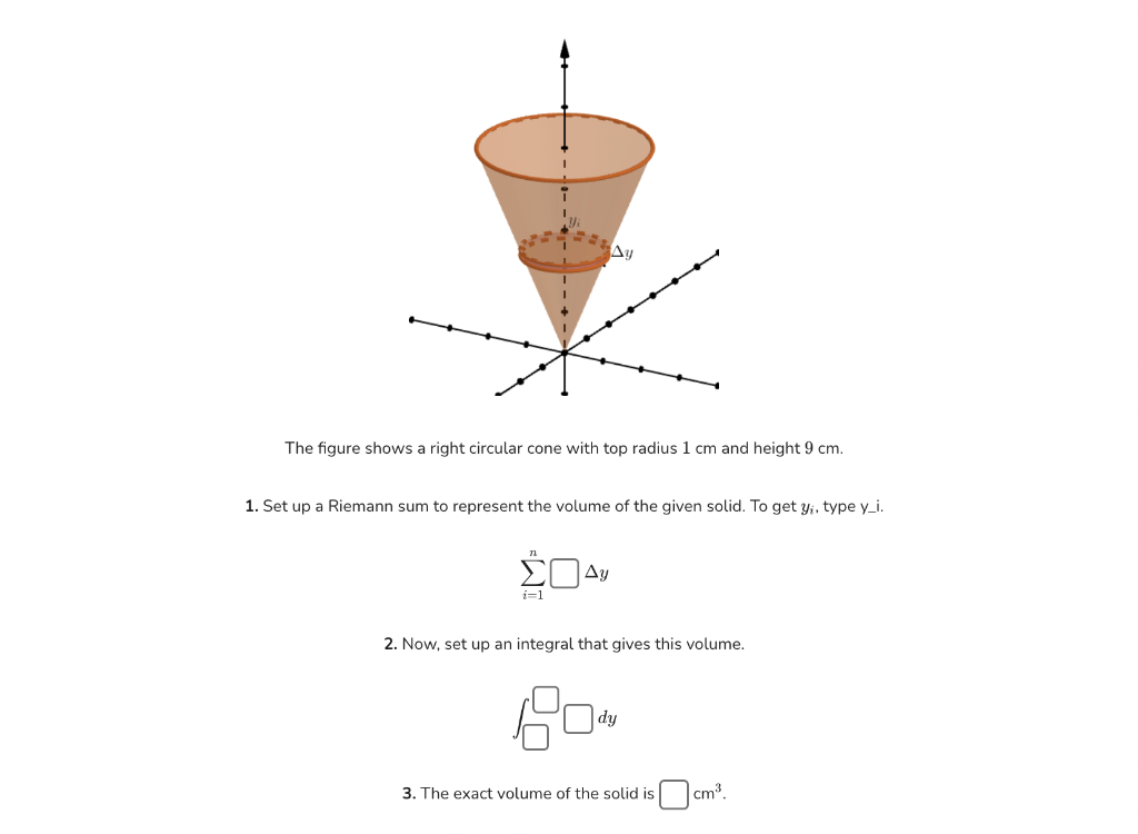 Solved The figure shows a right circular cone with top | Chegg.com