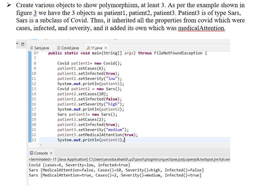 Task 2 Create a subclass based on ad police, the | Chegg.com