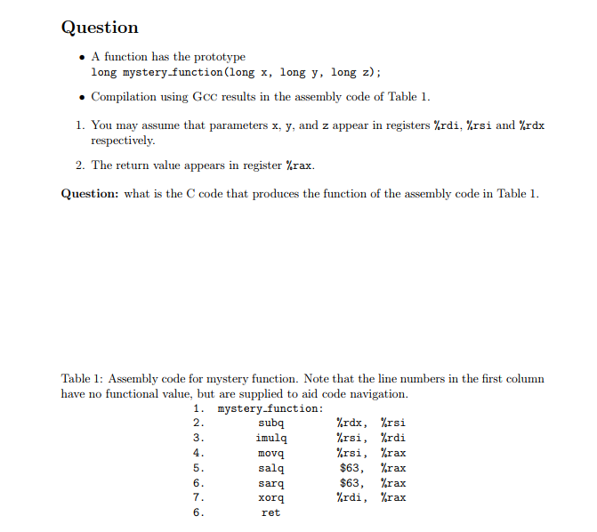 Solved Question • A function has the prototype long | Chegg.com