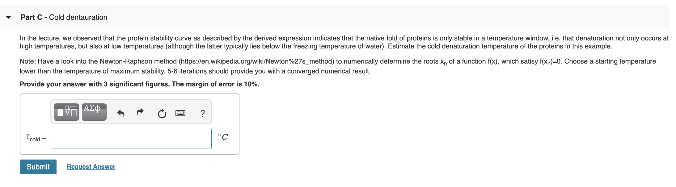 Characterize protein stability curves as a function | Chegg.com