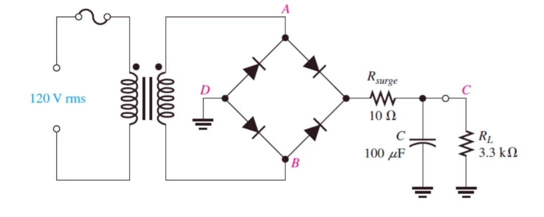 Solved Determine the peak-to-peak ripple and the DC output | Chegg.com