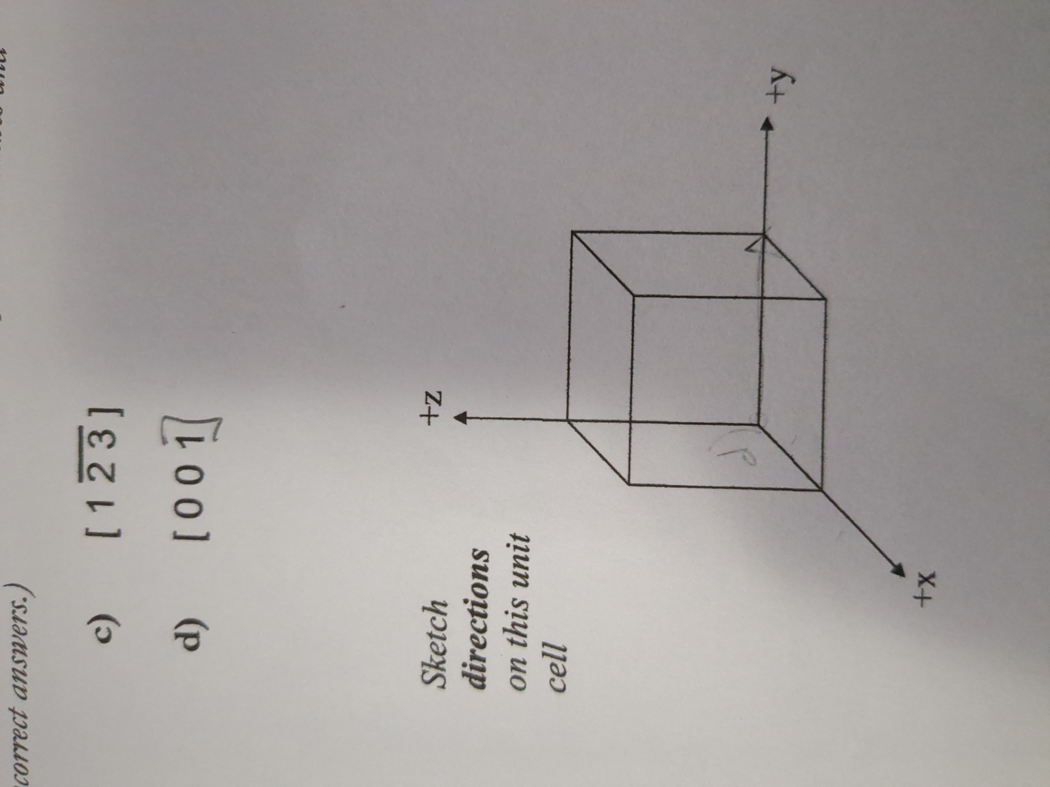 Solved Correct Answers.) C) [123] D) [001] | Chegg.com