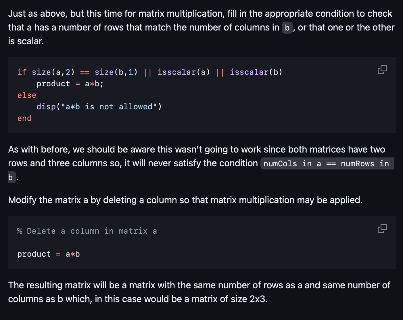 Solved Just as above but this time for matrix Chegg