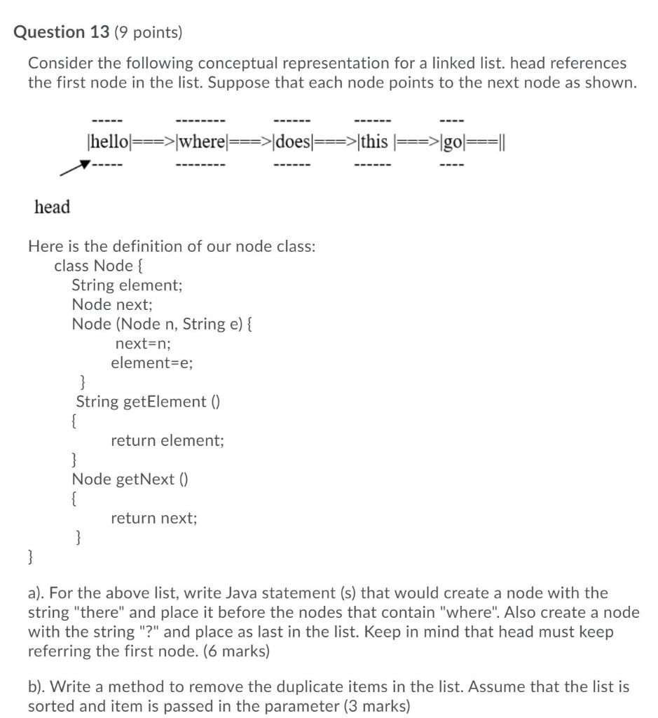 Solved Question 13 (9 points) Consider the following | Chegg.com