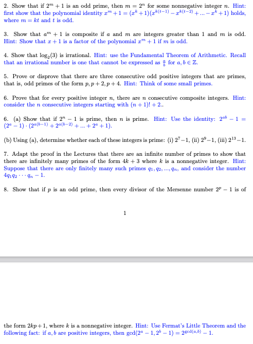 solved-2-show-that-if-2m-1-is-an-odd-prime-then-m-2n-chegg