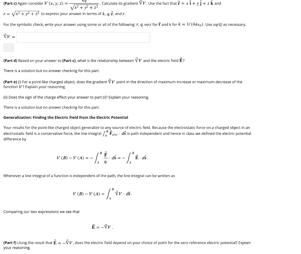 Solved Part C Again Consider V X Y Z Calculate It Chegg Com