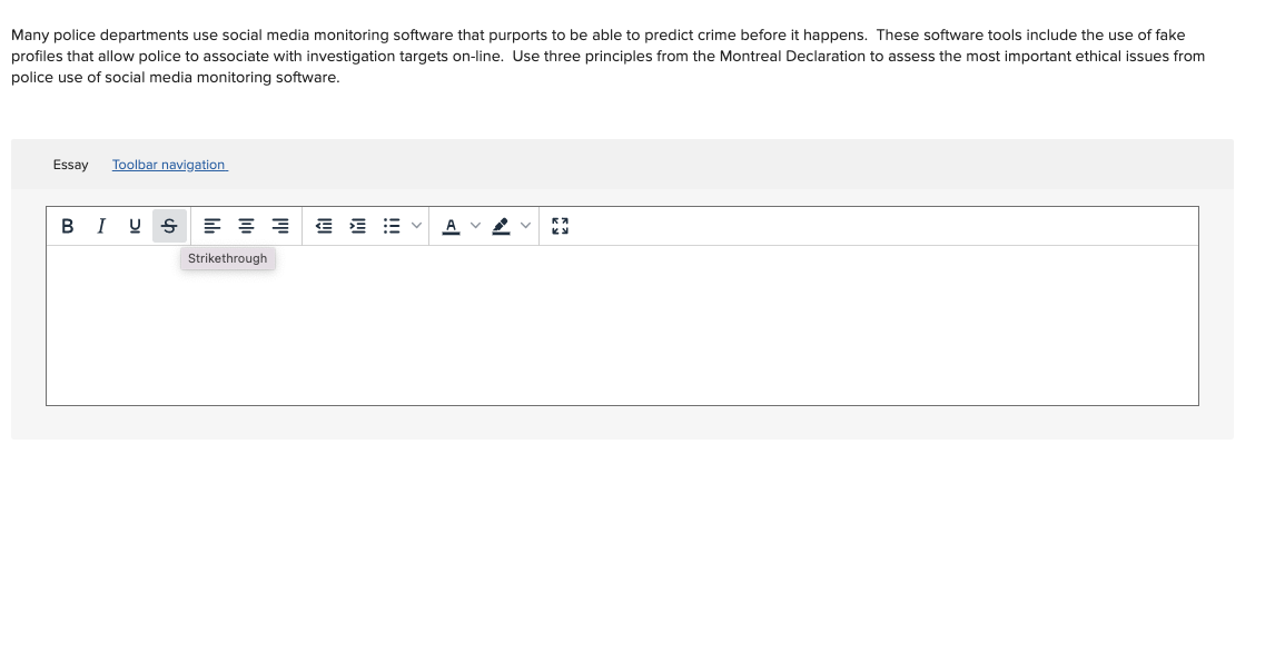 Solved Many police departments use social media monitoring | Chegg.com