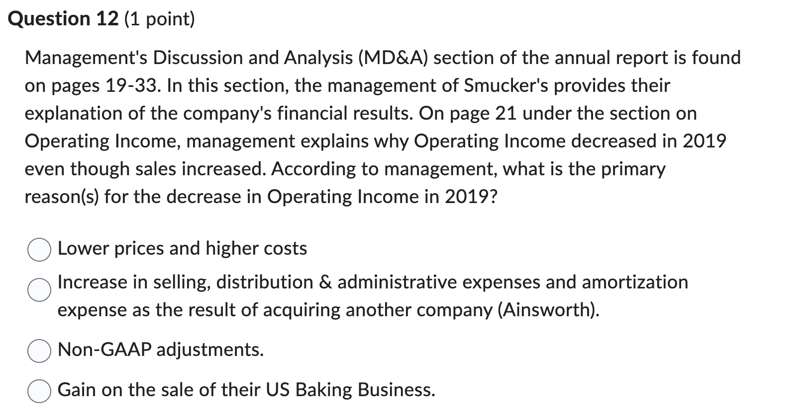 Solved Management's Discussion and Analysis (MD\&A) section | Chegg.com
