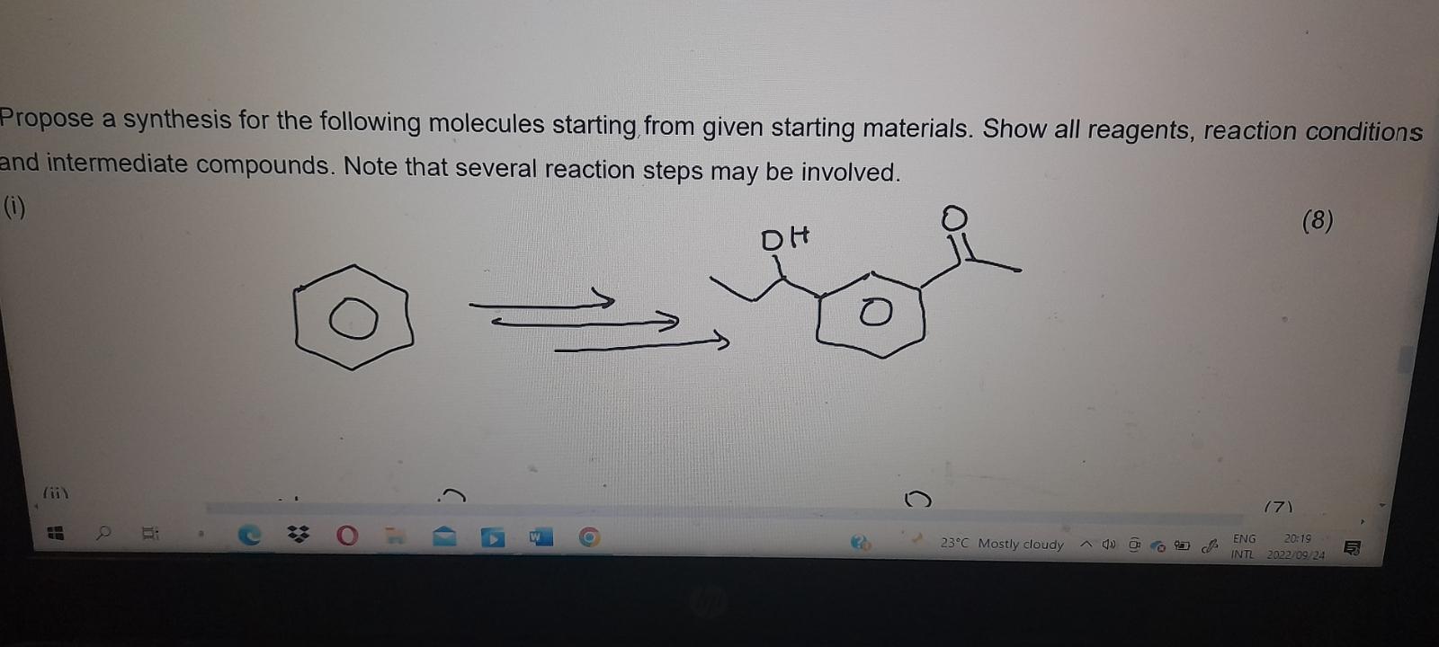 Solved Propose a synthesis for the following molecules | Chegg.com
