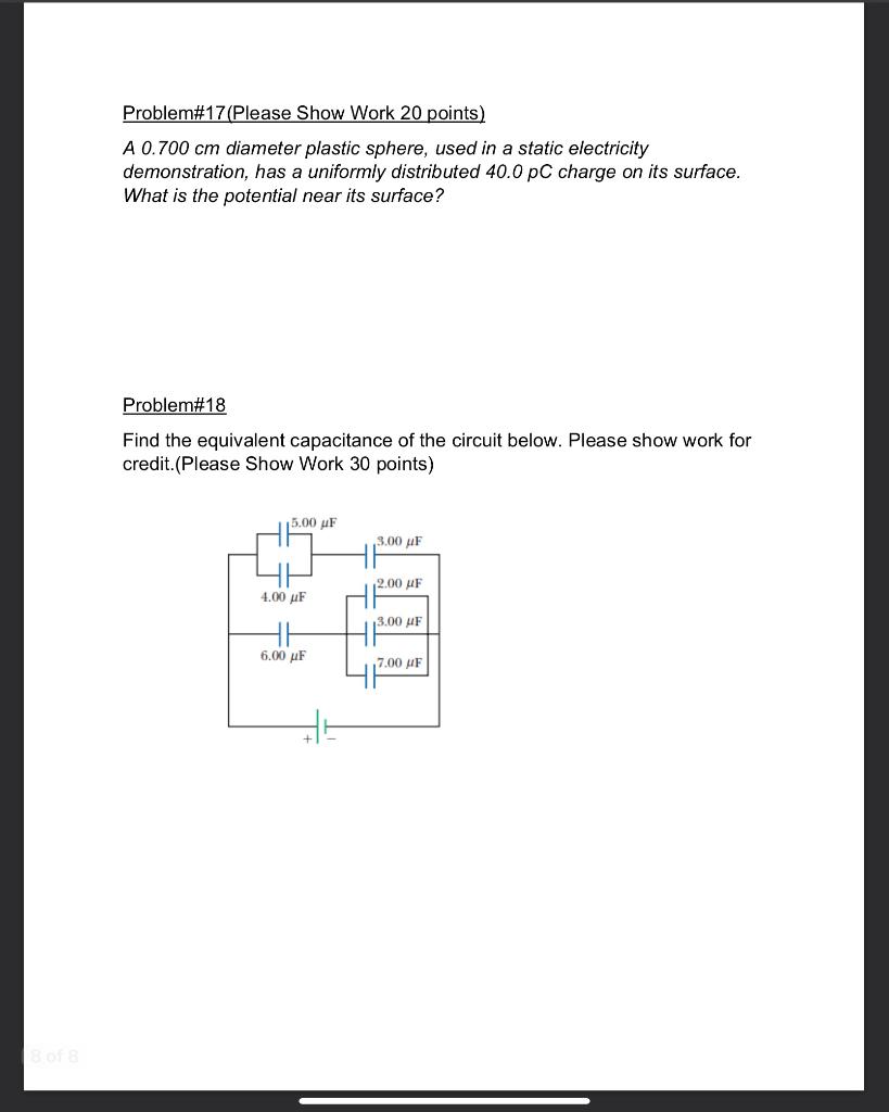 [Solved] Problem17(Please Show Work 20 points) A 0.700 c