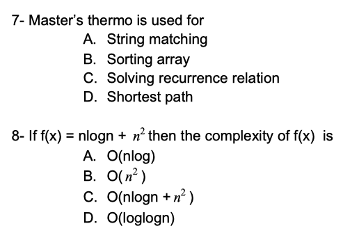 Solved Algorithmsplease Solve All Questions True Or False