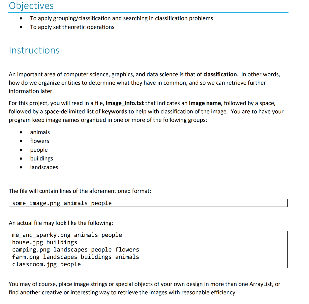 Solved Objectives To apply grouping/classification and | Chegg.com
