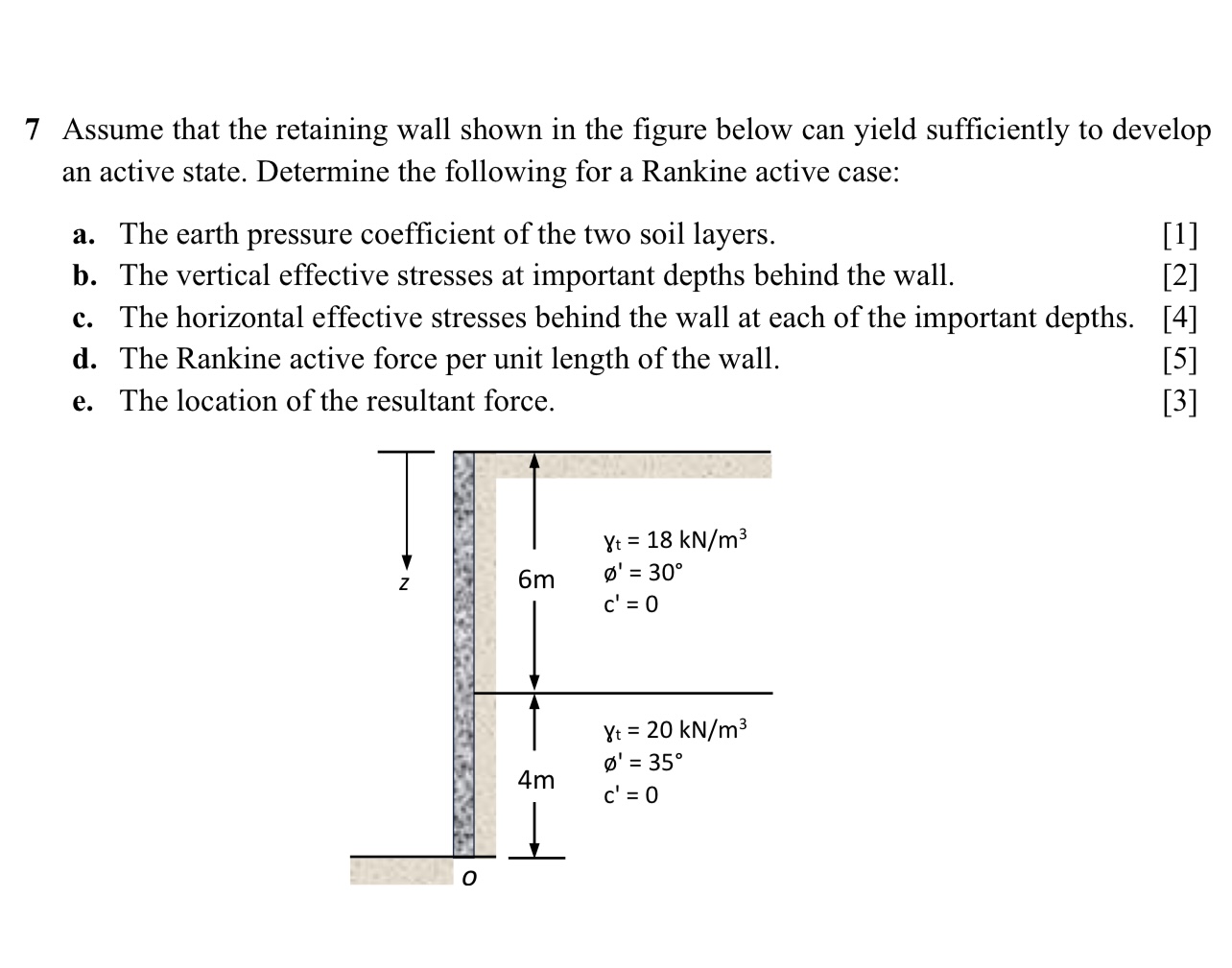 Solved 7 Assume that the retaining wall shown in the figure | Chegg.com