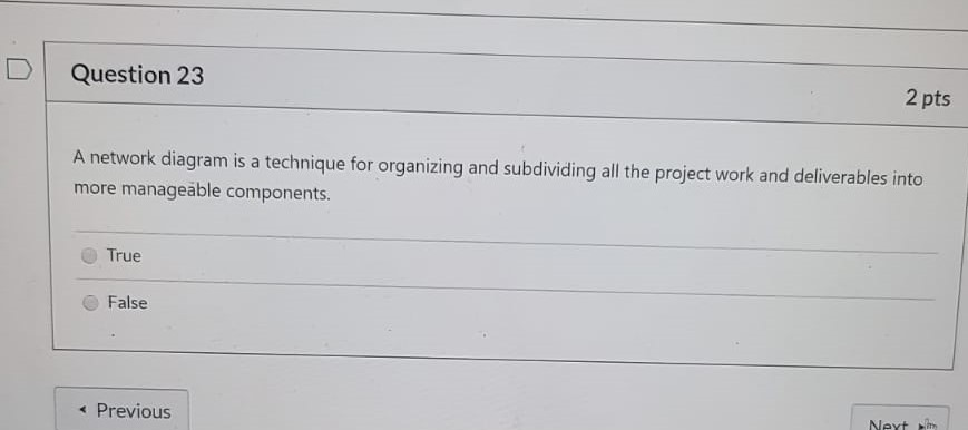 Solved Question 23 2 Pts A Network Diagram Is A Technique Chegg Solved Question 23 2 Pts A Network Diagram Is A Technique Chegg