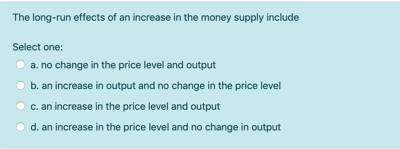 Solved The long-run effects of an increase in the money | Chegg.com