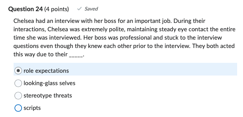 Chelsea had an interview with her boss for an | Chegg.com