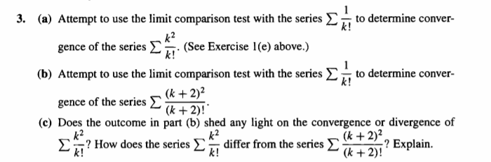 Solved 3. (a) Attempt to use the limit comparison test with | Chegg.com