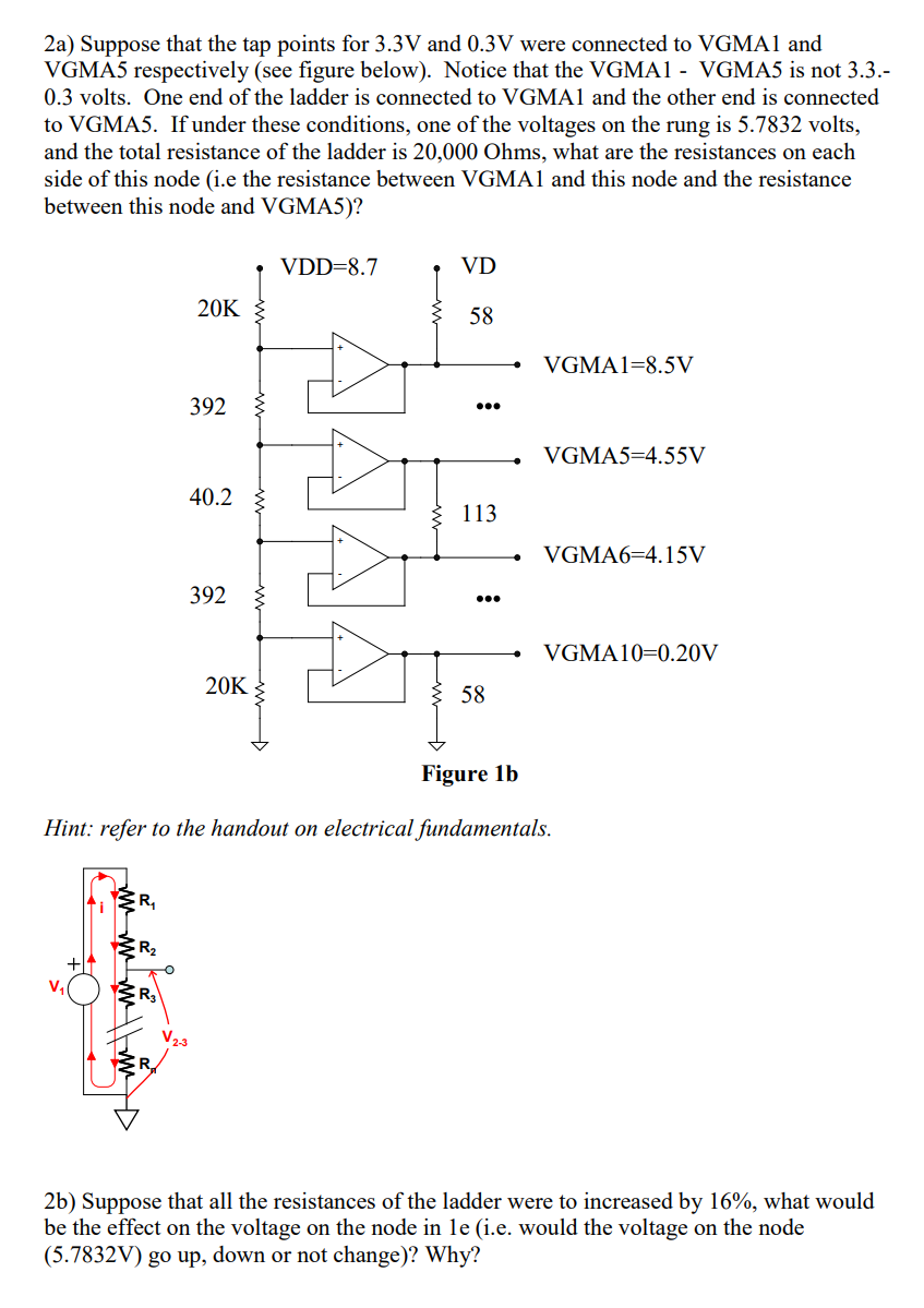 2a) Suppose that the tap points for 3.3 V and 0.3 V | Chegg.com