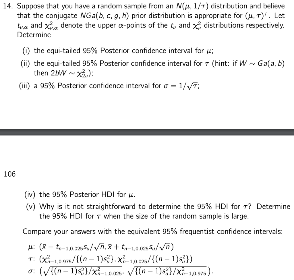Solved 14 Suppose That You Have A Random Sample From An Chegg Com