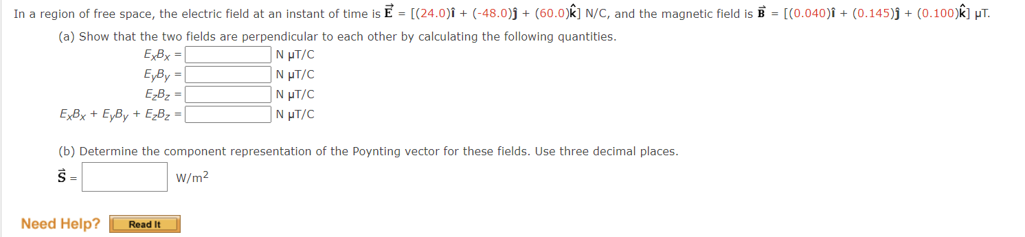 Solved In a region of free space, the electric field at an | Chegg.com