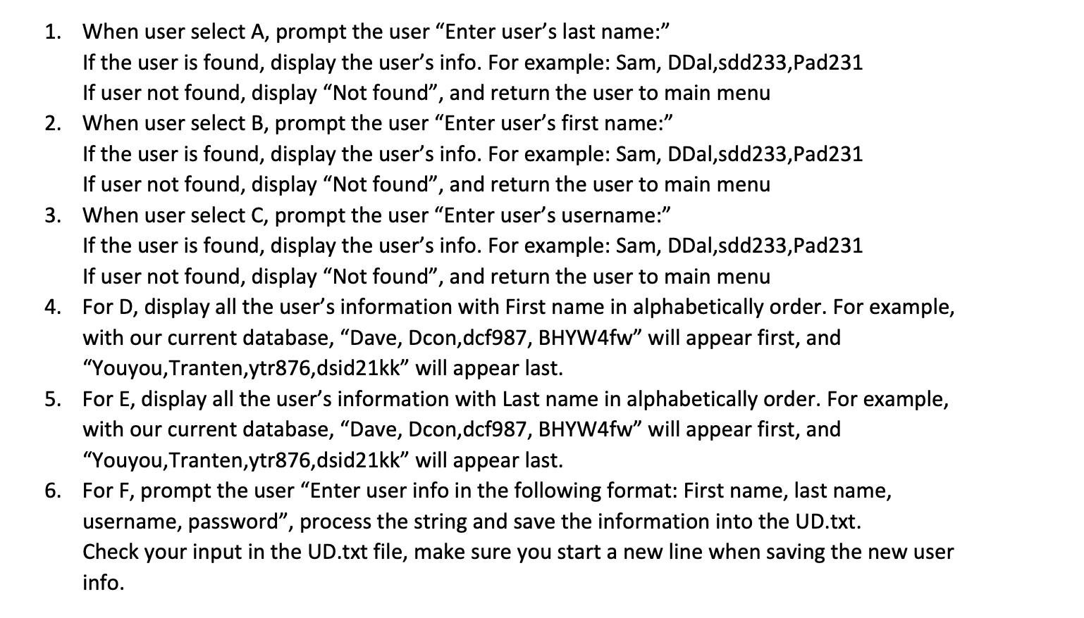 Solved Objective: Develop an admin tool for username and | Chegg.com