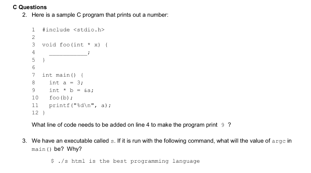 Solved C Questions 2. Here is a sample C program that prints | Chegg.com