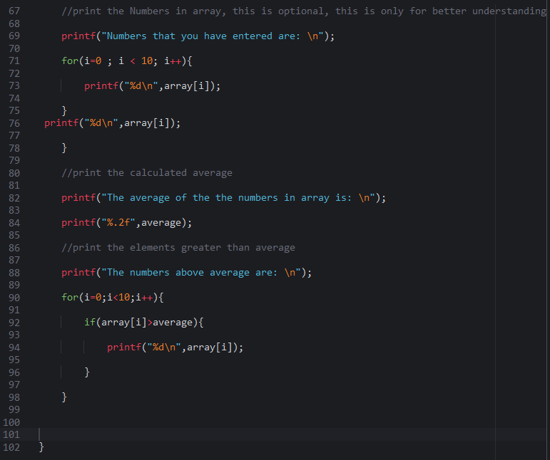 Solved //first find the sum of elements in array float | Chegg.com