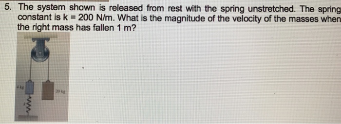 Solved Please show all work the mass connected to the spring | Chegg.com