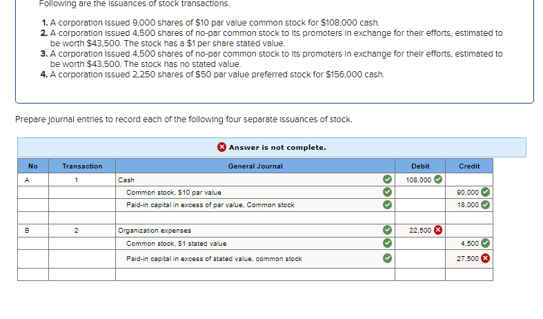 Solved Following Are The Issuances Of Stock Transactions. 1. | Chegg.com