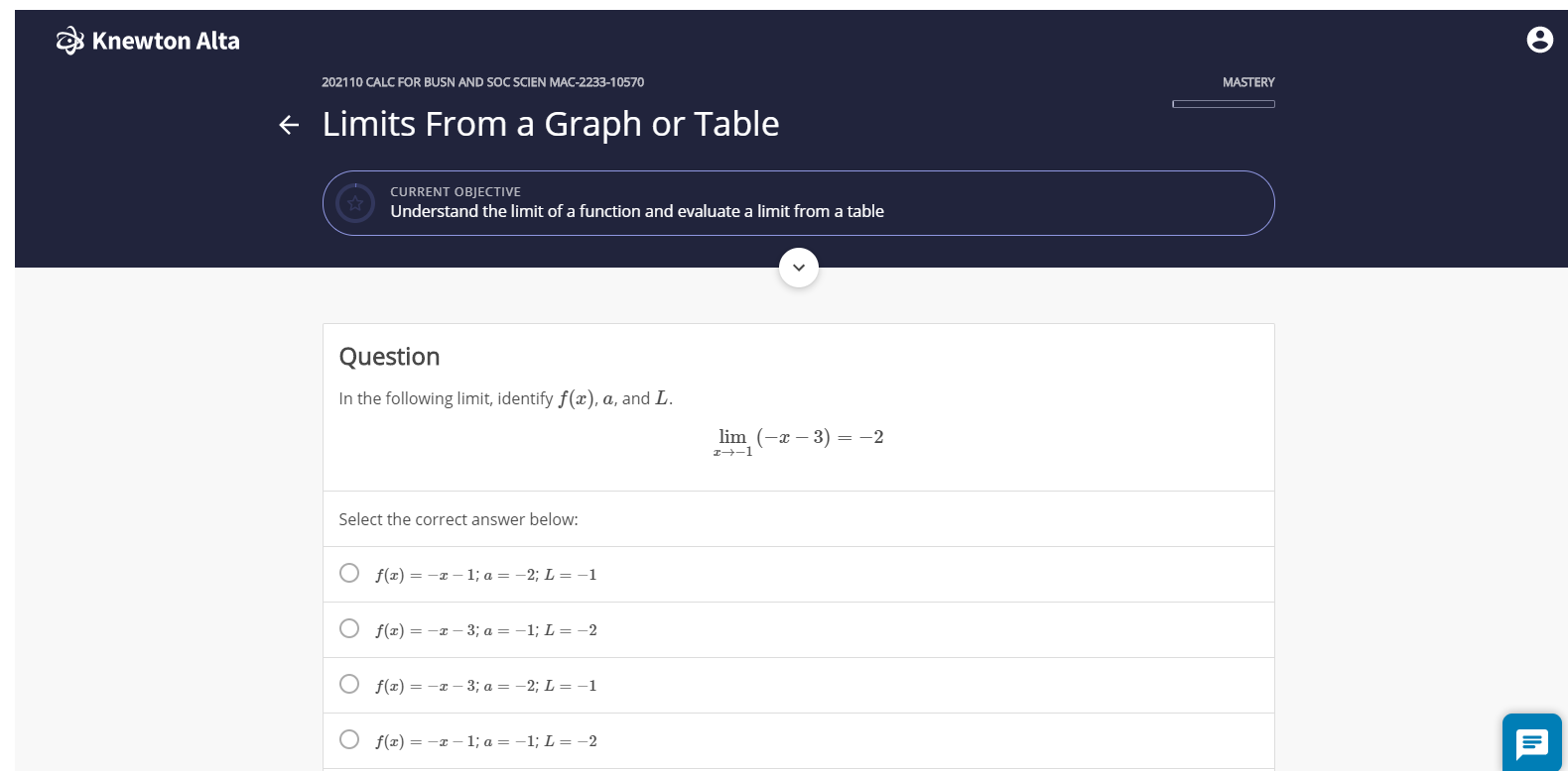 Solved O Knewton Alta 0 2110 Calc For Busn And Soc Scie Chegg Com