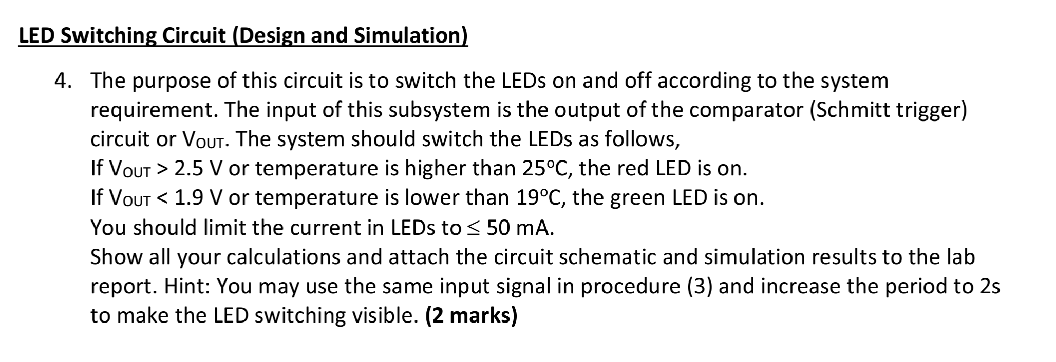 Solved Switching Circuit (Design and Simulation) 4. The | Chegg.com