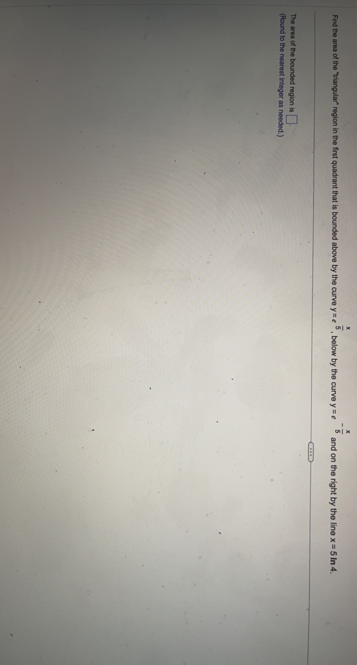 find the area of the triangular region in the first quadrant