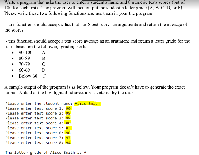 Solved Can you please write and display the code | Chegg.com