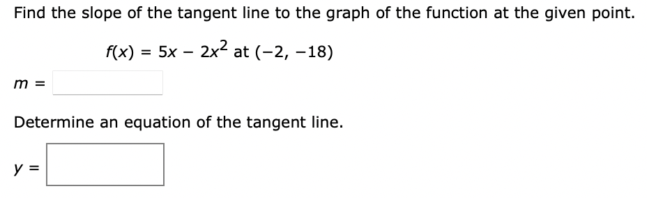 Solved Find the slope of the tangent line to the graph of | Chegg.com