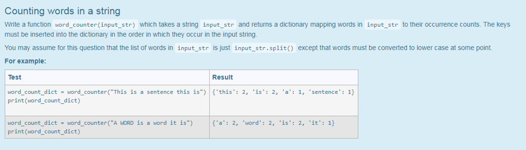 Solved Counting words in a string Write a function | Chegg.com