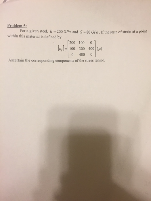 Solved Problem 5 For a given steel, E 200 GPa and G 80 GPa. | Chegg.com
