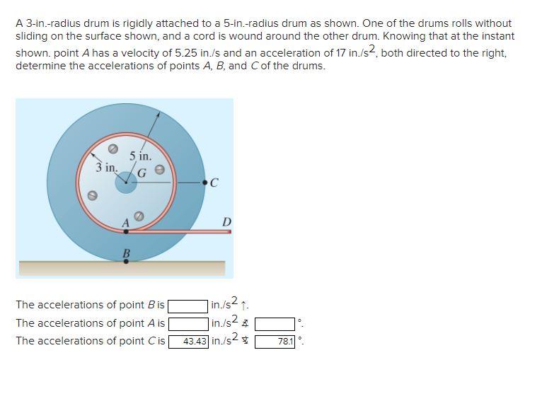 Solved A 3in.radius drum is rigidly attached to a