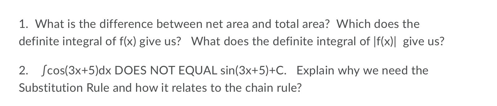 Solved 1. What is the difference between net area and total | Chegg.com