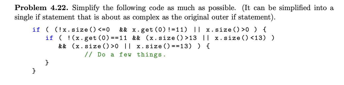 Solved Problem 4.22. Simplify the following code as much as | Chegg.com