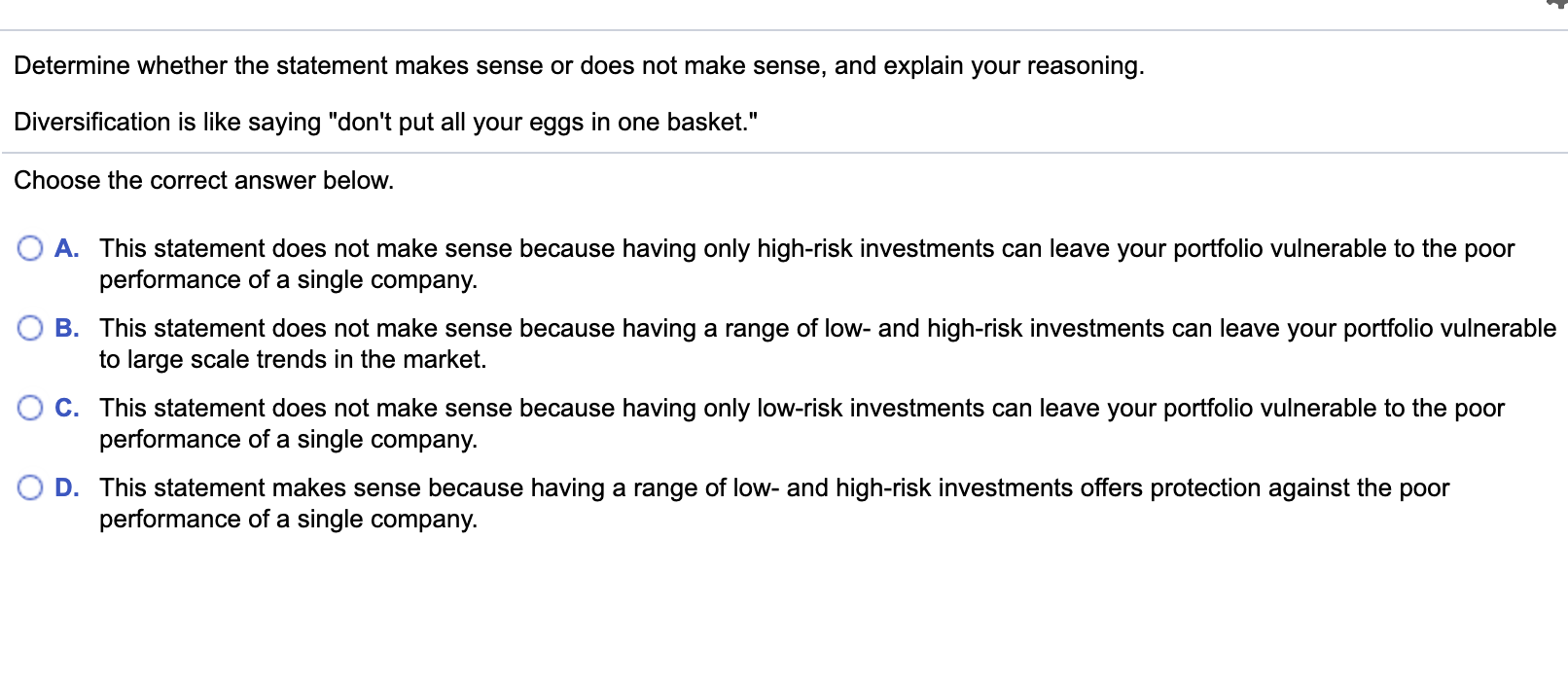 Solved Determine whether the statement makes sense or does | Chegg.com