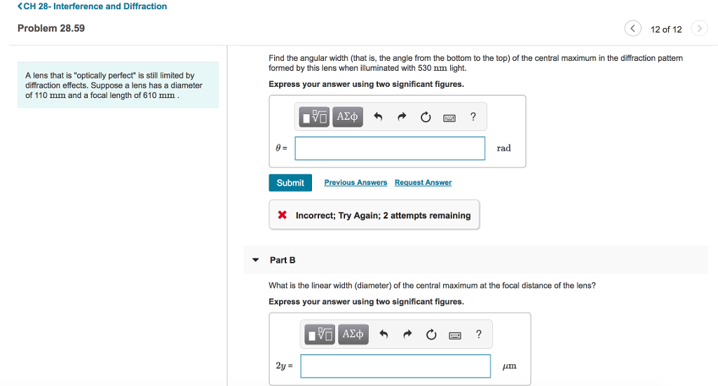 Solved KCH 28-Interference and Diffraction Problem 28.59 12 | Chegg.com