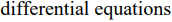 differential equations