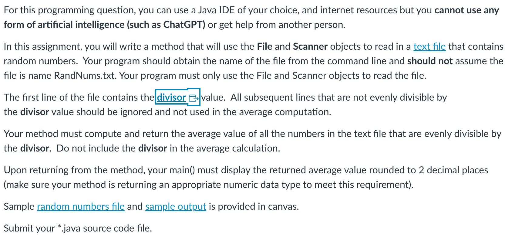 Solved For this programming question, you can use a Java IDE | Chegg.com