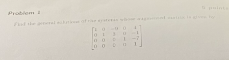 Solved Problem 1 ﻿Find the general solutions of ﻿the systems | Chegg.com