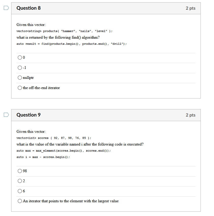 Solved Question 7 2 pts Given this function: double | Chegg.com