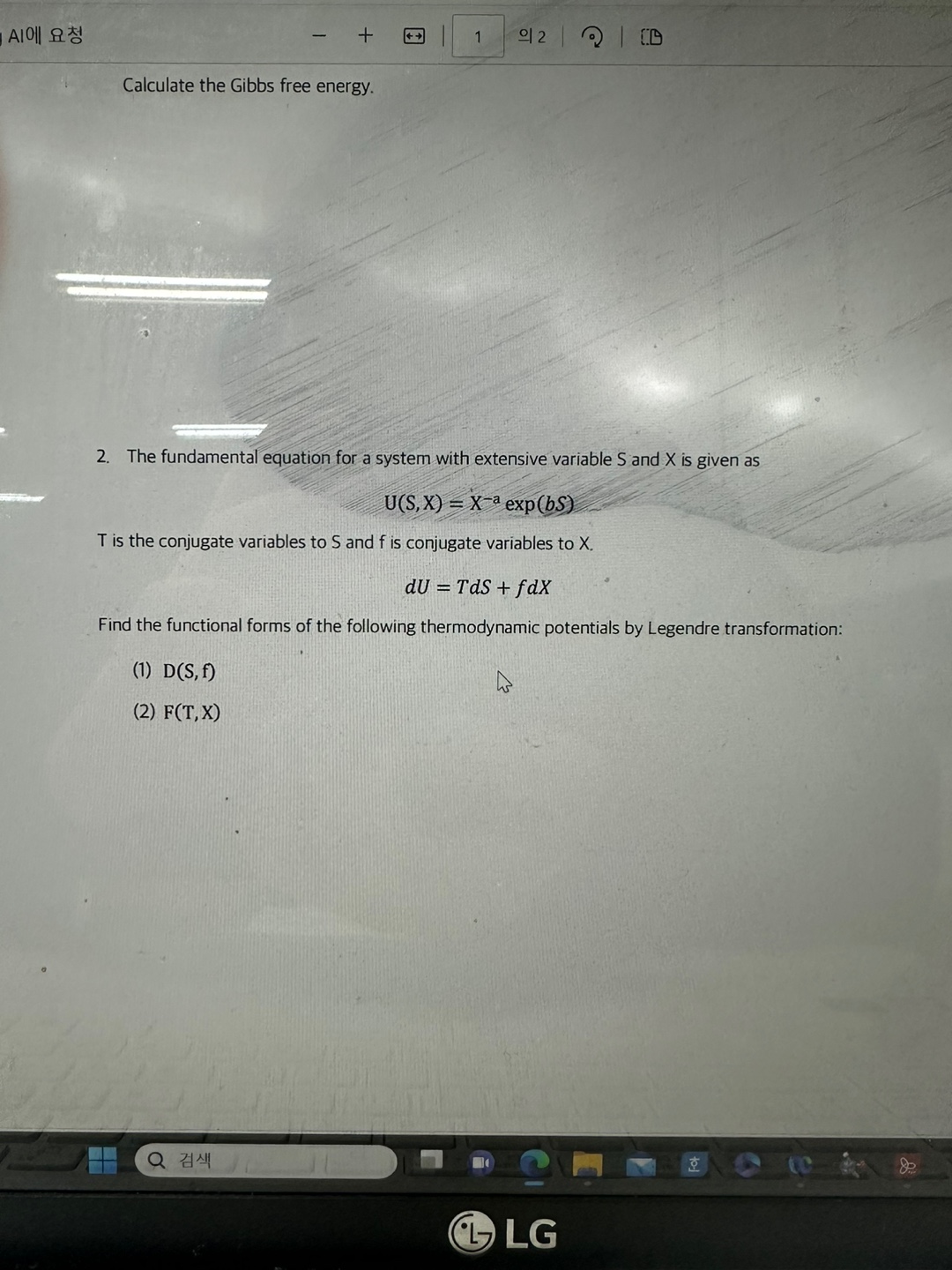 Solved Calculate the Gibbs free energy. 2. The fundamental | Chegg.com