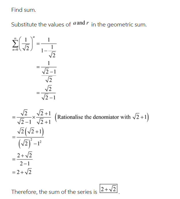 Solved Why is it that in Geometric Series equations, | Chegg.com